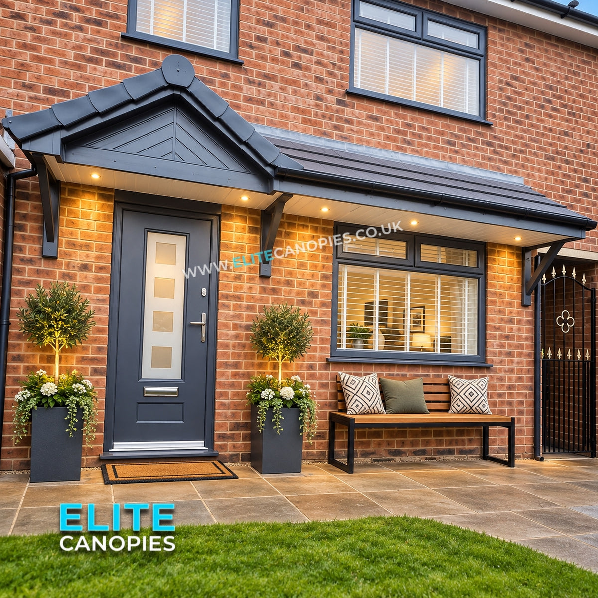 Step-backed Pitched Window & Door Canopy