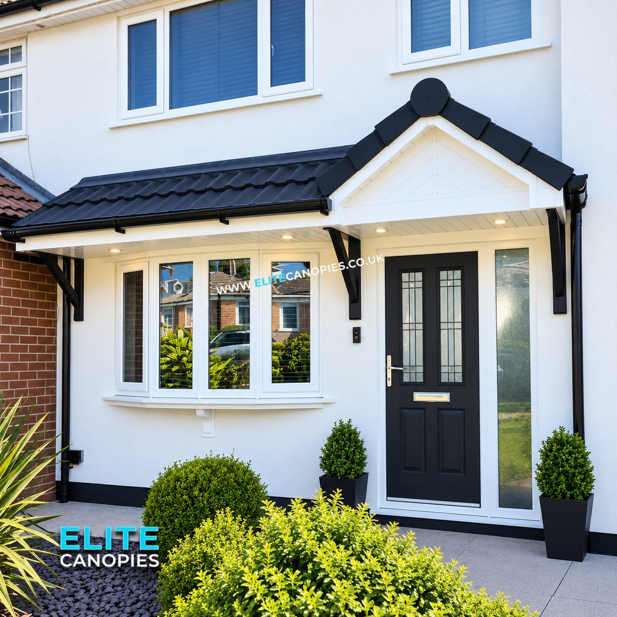 Step-backed Pitched Window & Door Canopy