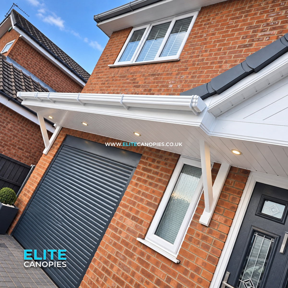 Centre Pitched Window & Door Canopy